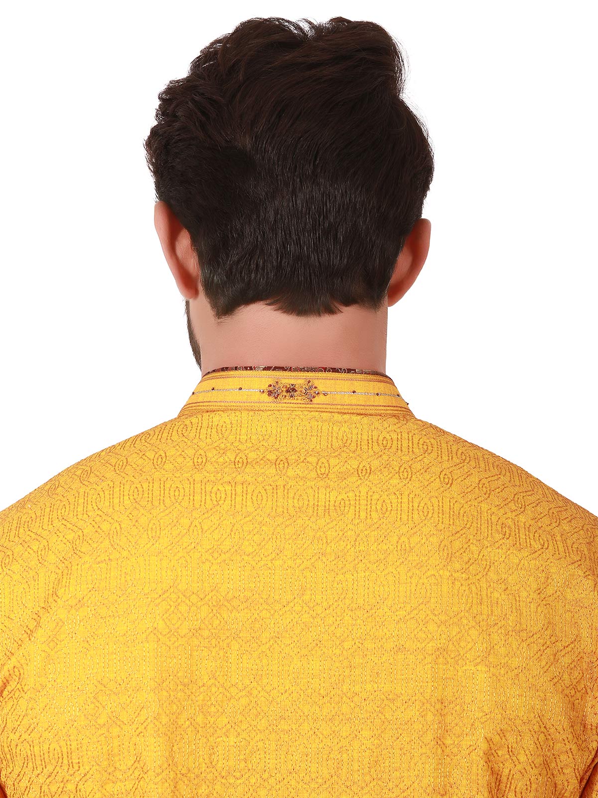 Men's Yellow Kurta Ceremonial - EMTKC20-013 - Image 3