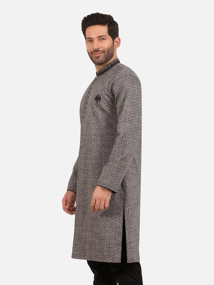Men's Grey Kurta Ceremonial - EMTKF20-003 - Image 2