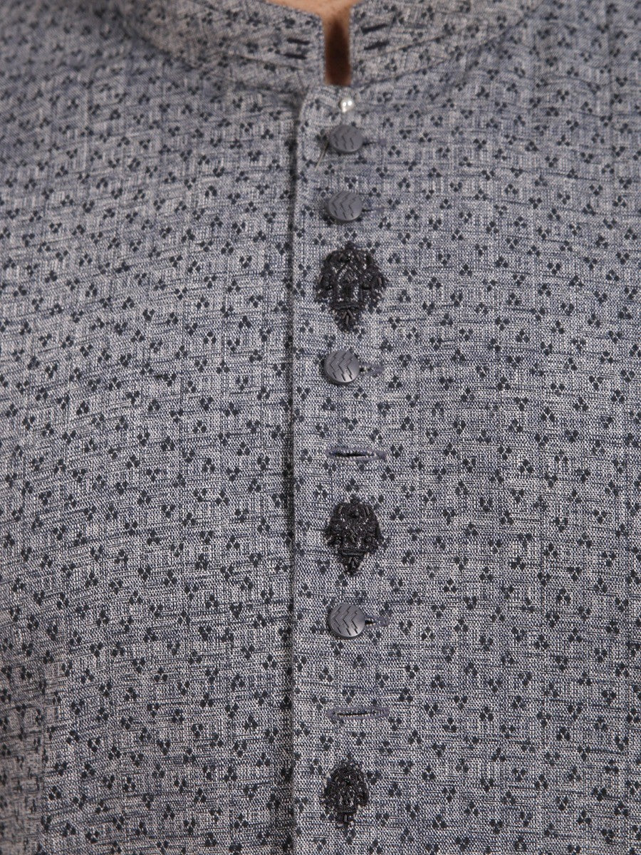 Men's Deep Blue Kurta Ceremonial - EMTKF20-004 - Image 4