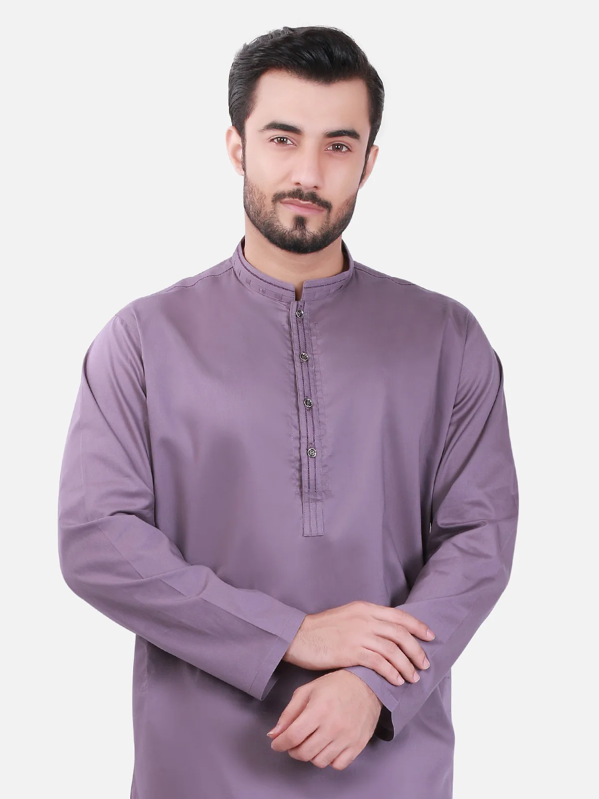 Men's Light Purple Shalwar Kameez - EMTKS17S-40464 - Image 2