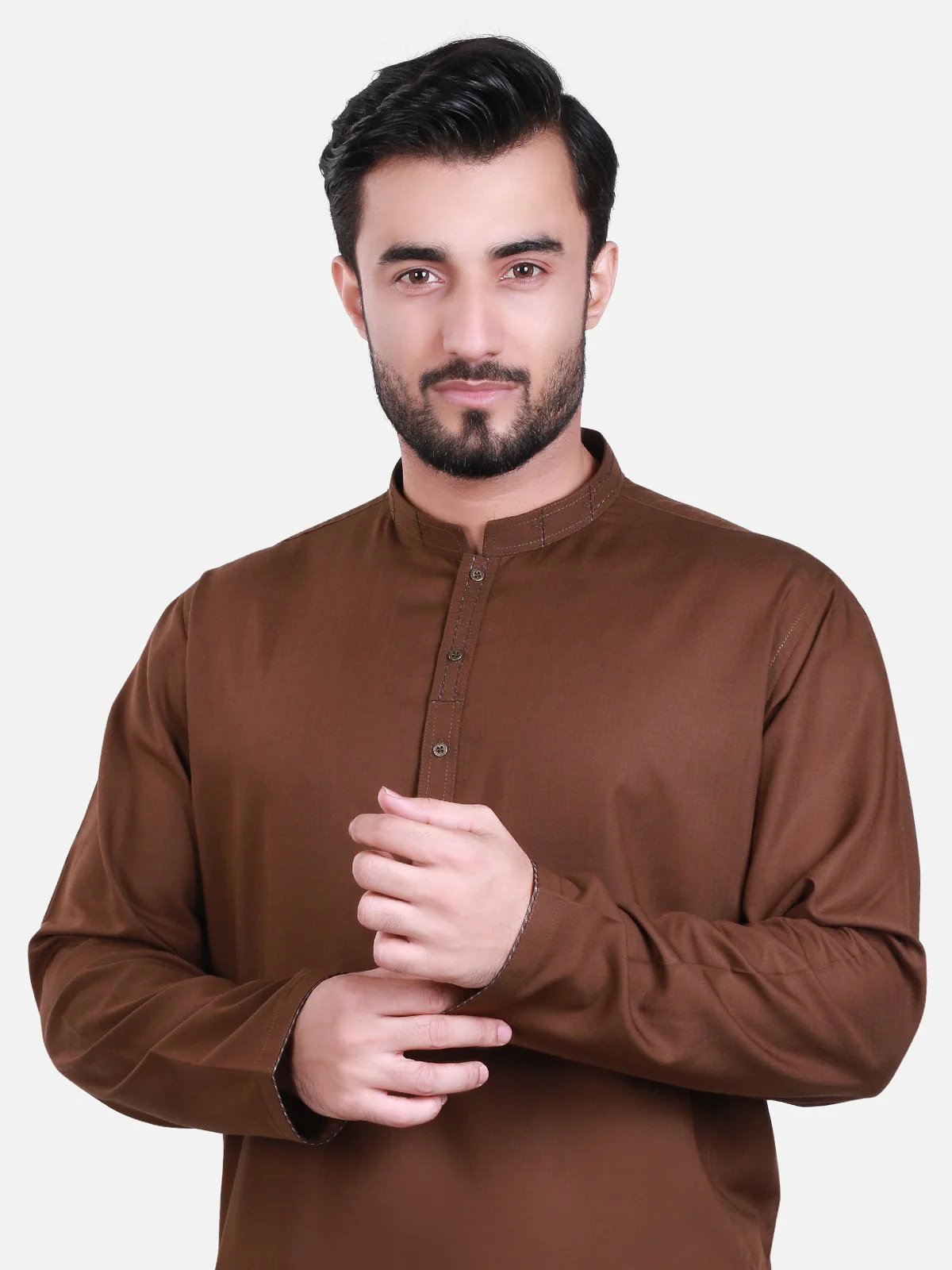 Men's Mehndi Shalwar Kameez - EMTKS17S-40473 - Image 2