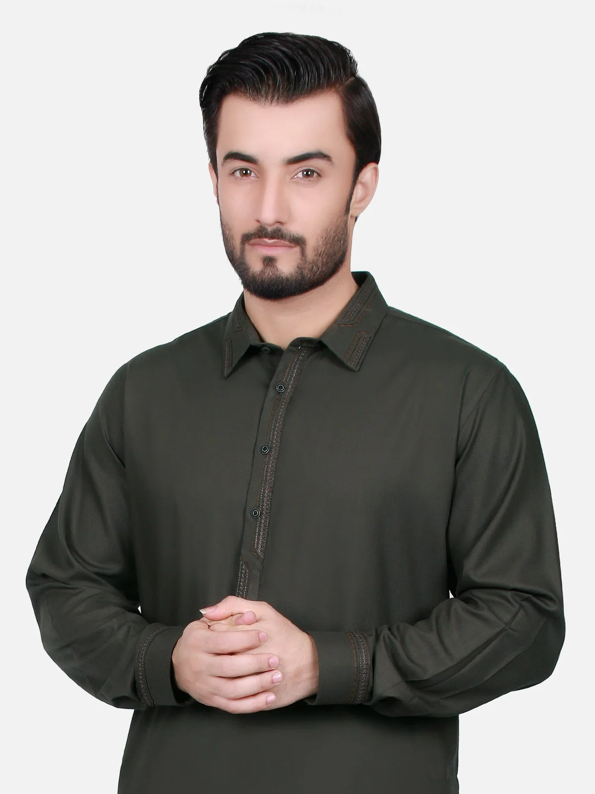 Men's Green Shalwar Kameez - EMTKS17W-40551 - Image 2