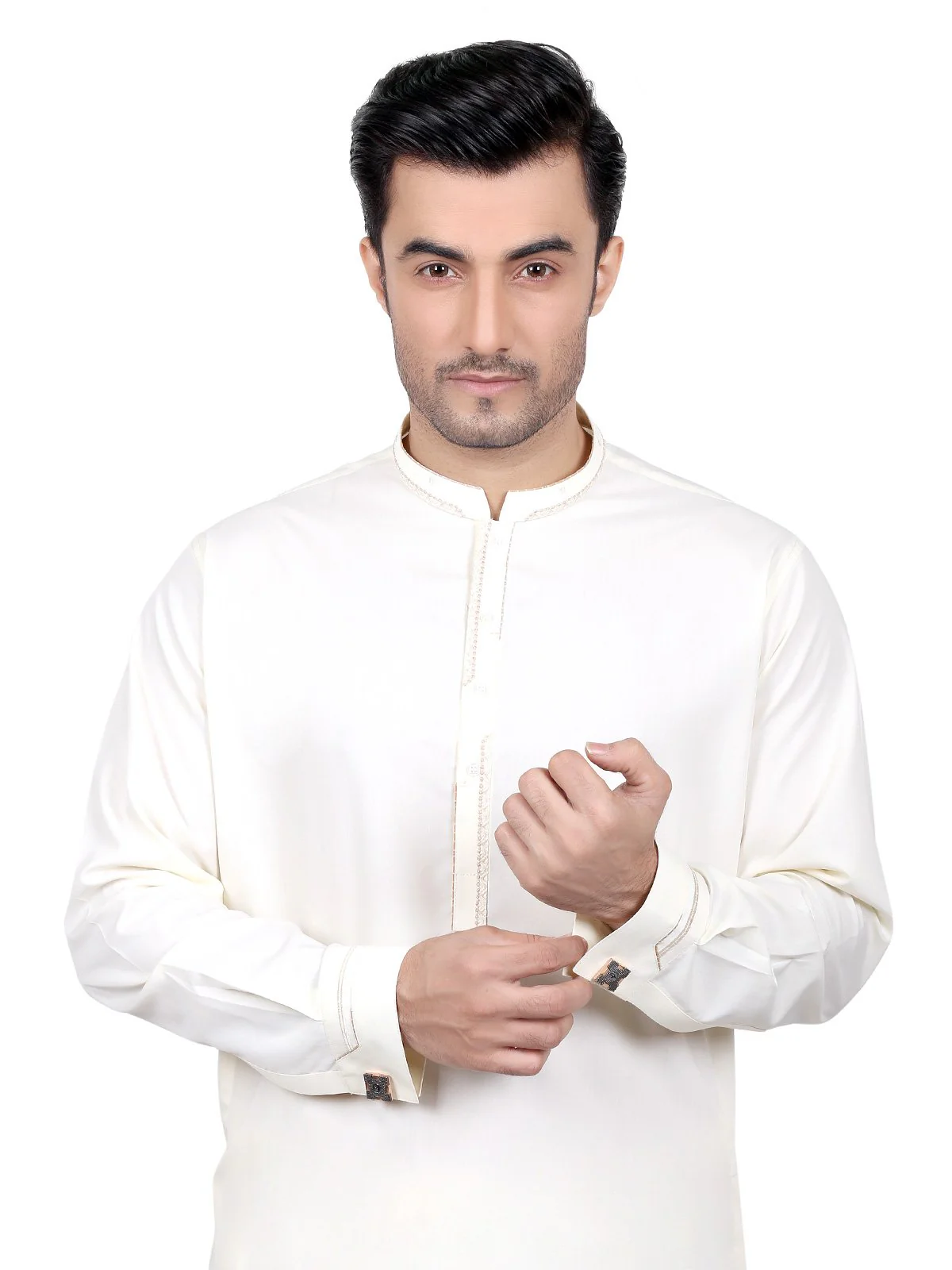 Men's Cream Shalwar Kameez - EMTKS18CFS-40580 - Image 2