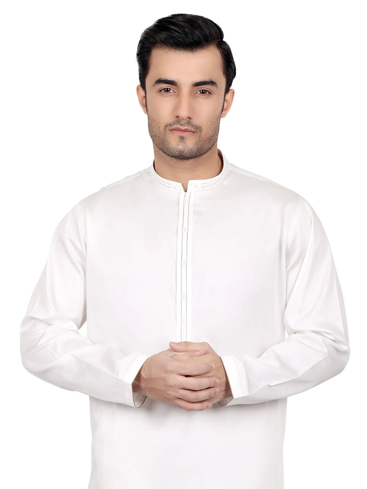 Men's Cream Shalwar Kameez - EMTKS18S-40592 - Image 2