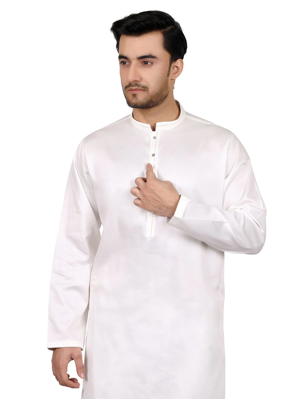 Men's Cream Shalwar Kameez - EMTKS18S-40624 - Image 2