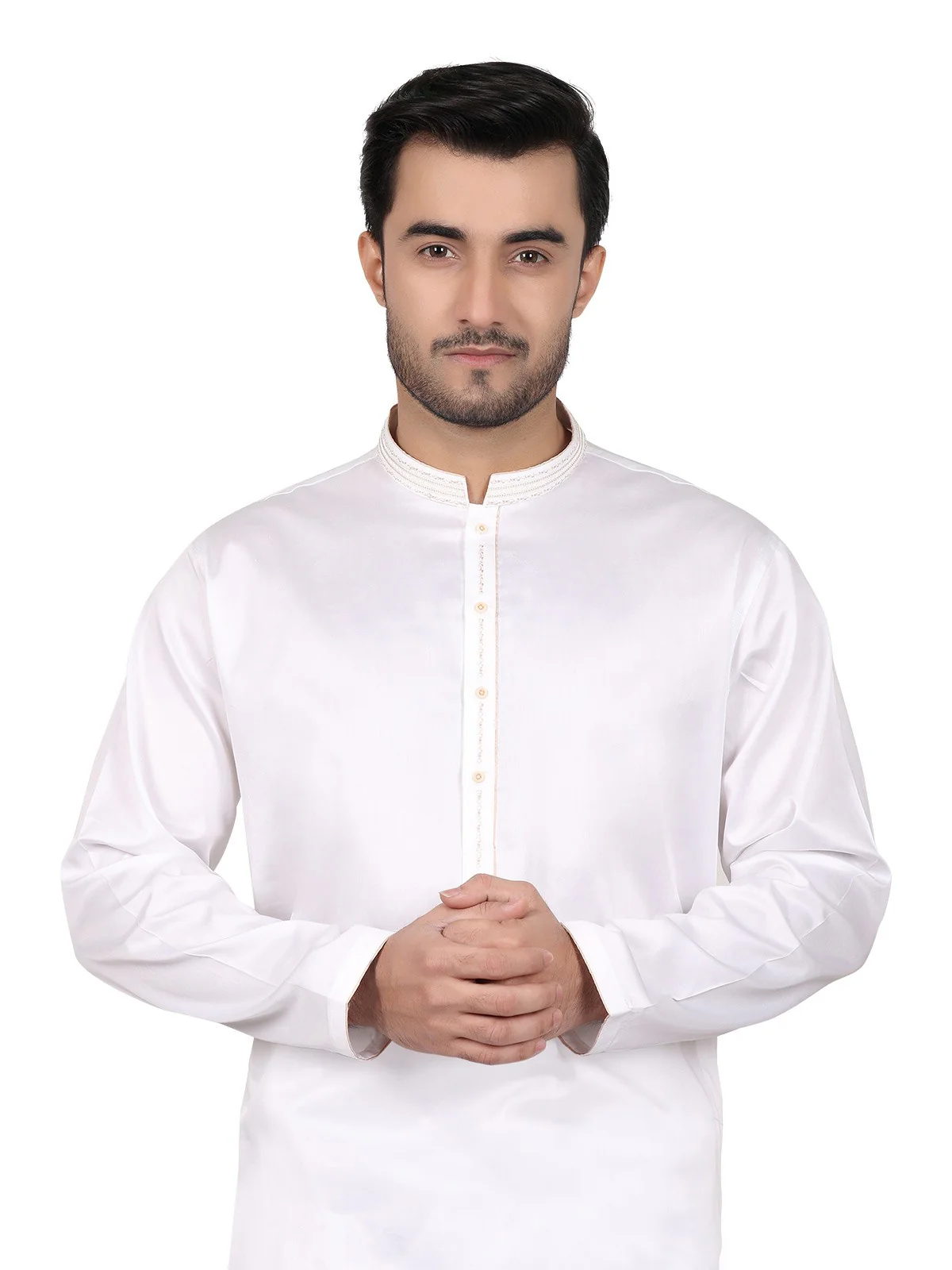 Men's Off White Shalwar Kameez - EMTKS18S-40625 - Image 2
