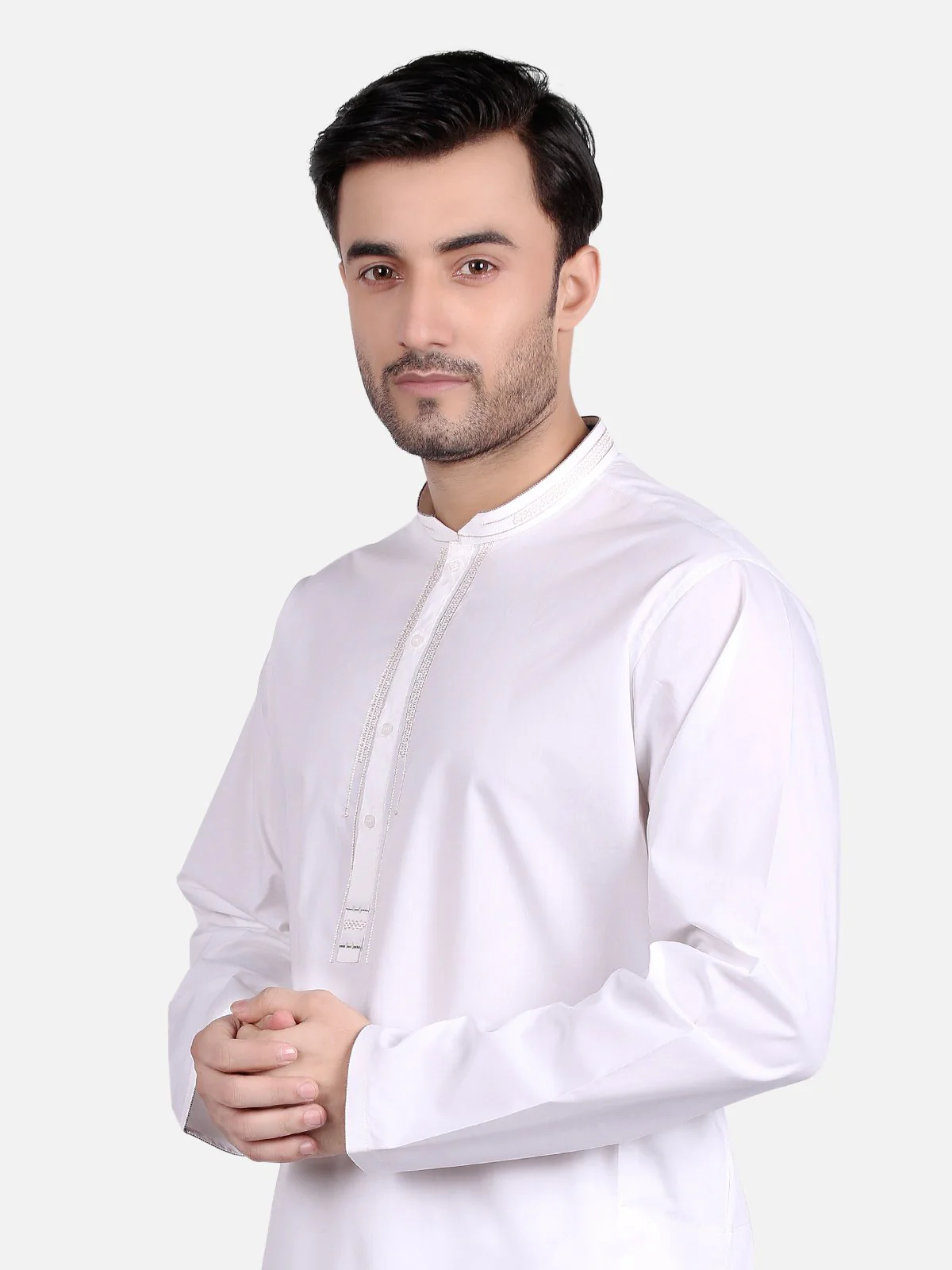 Men's Off White Shalwar Kameez - EMTKS18S-40645 - Image 2