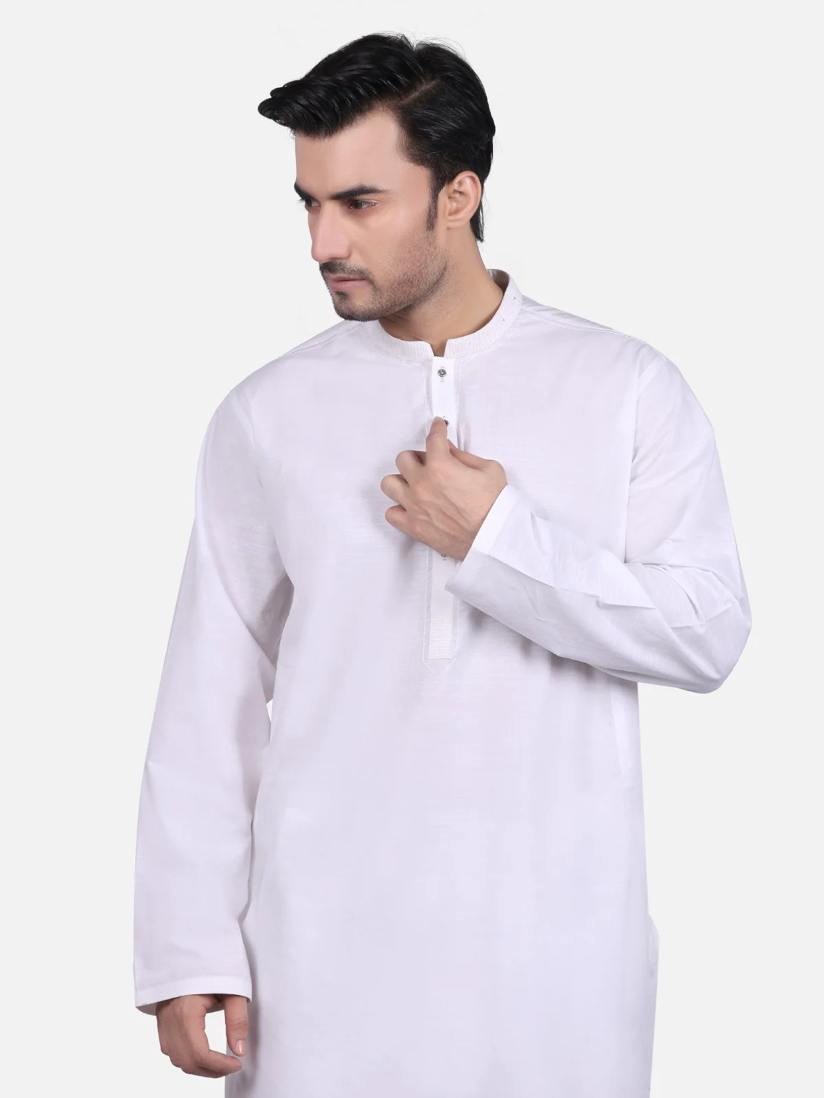 Men's Off White Shalwar Kameez - EMTKS18S-40673 - Image 2