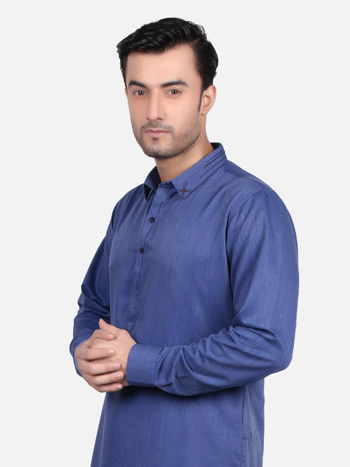 Men's Blue Shalwar Kameez - EMTKS18S-40674 - Image 2