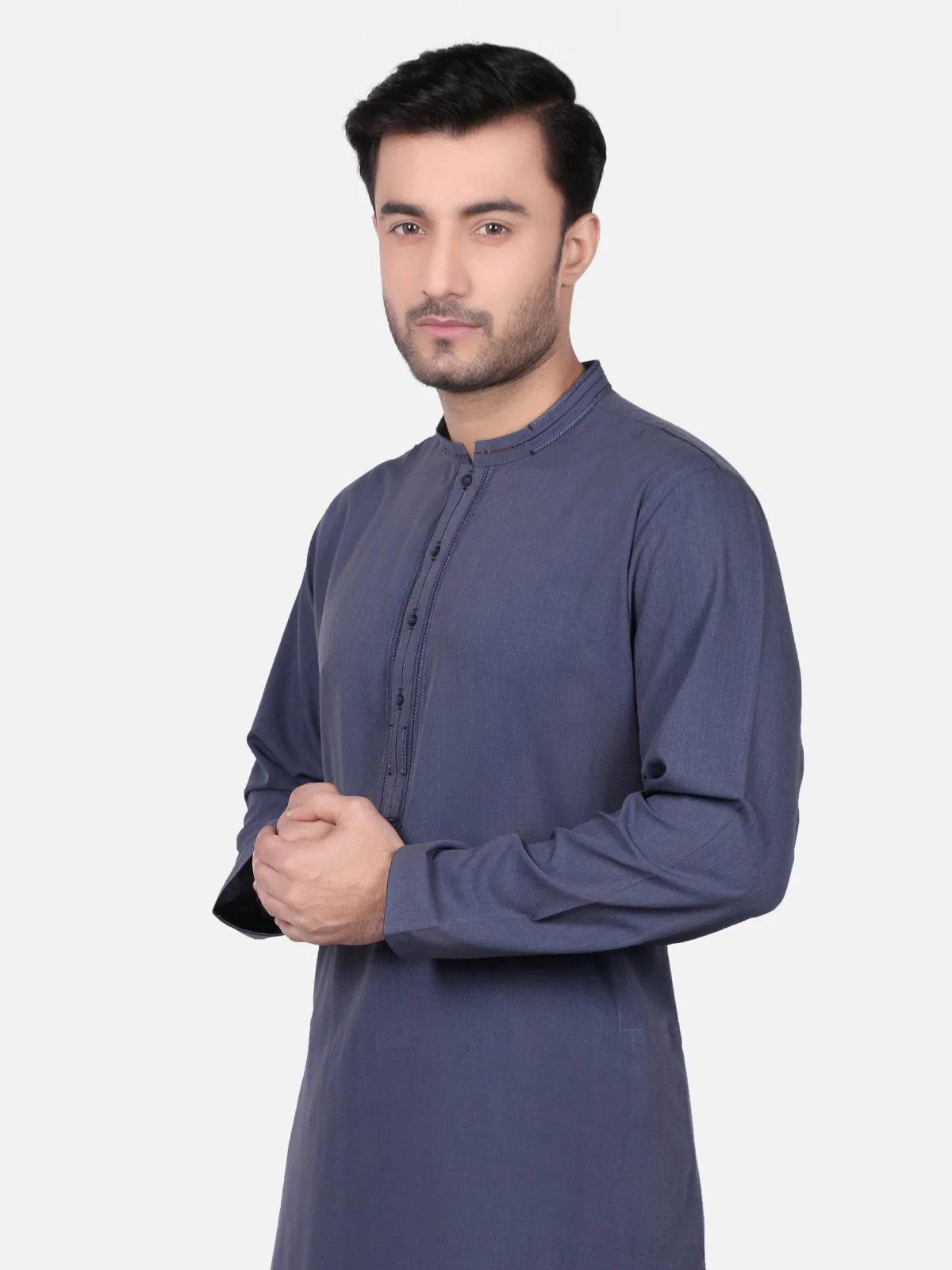 Men's Blue Shalwar Kameez - EMTKS18W-40684 - Image 2