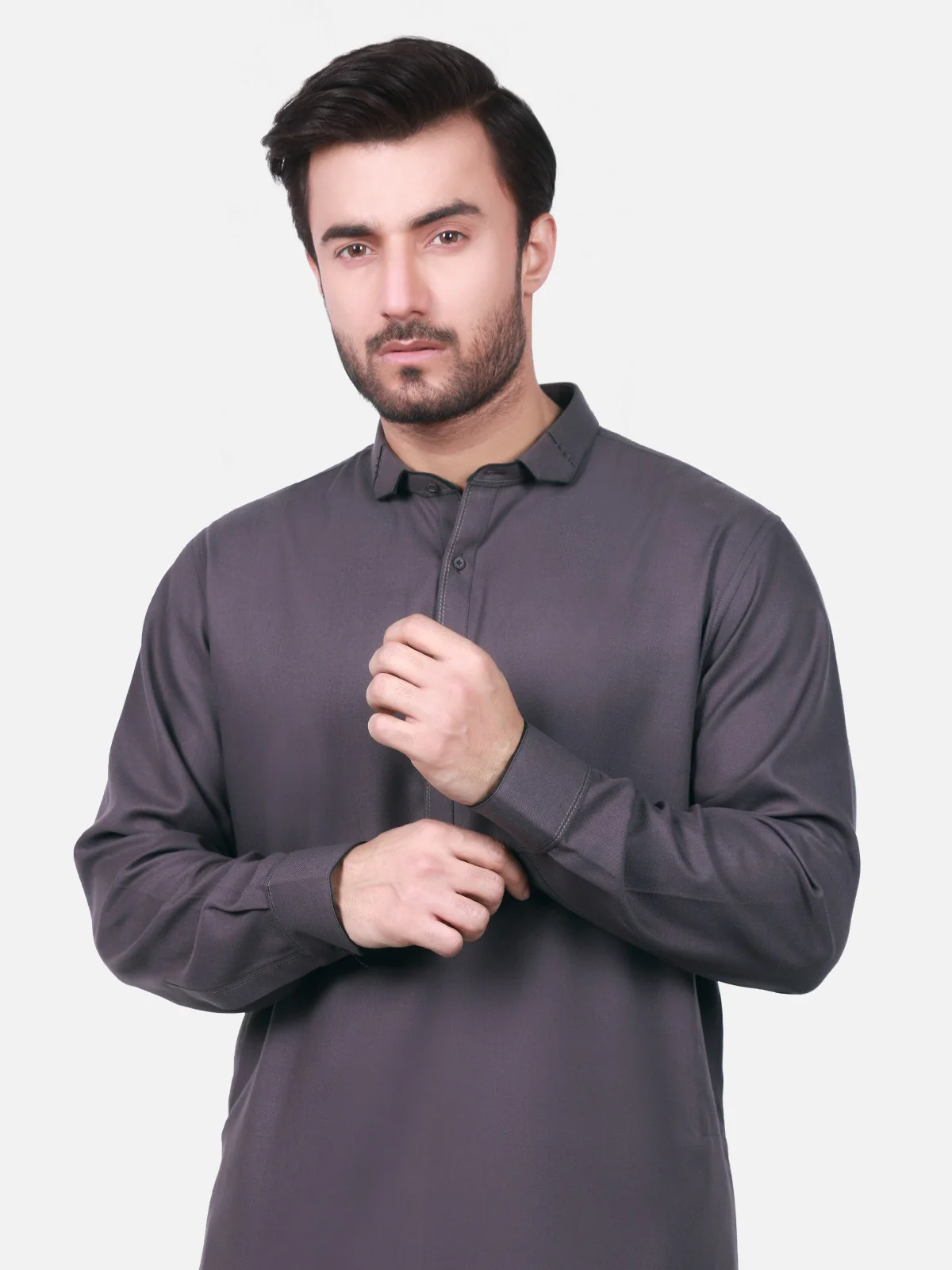 Men's Dark Purple Shalwar Kameez - EMTKS18W-40720 - Image 2