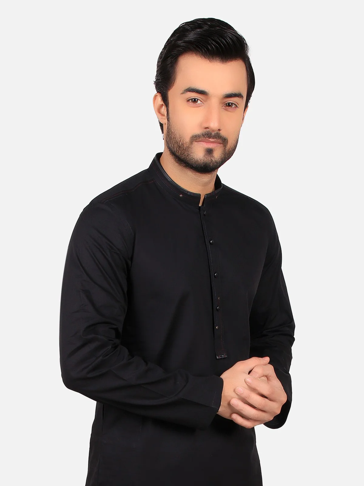 Men's Black Shalwar Kameez - EMTKS19-004 - Image 2