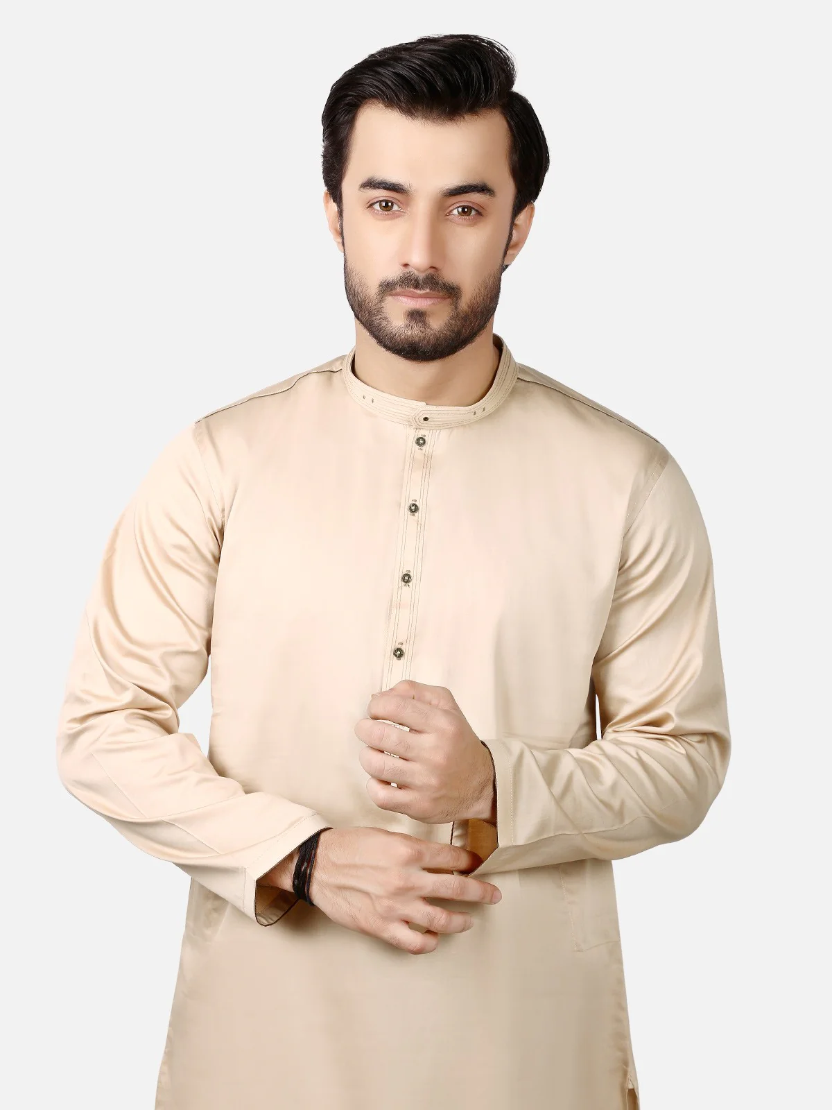 Men's Fawn Shalwar Kameez - EMTKS19-005 - Image 2