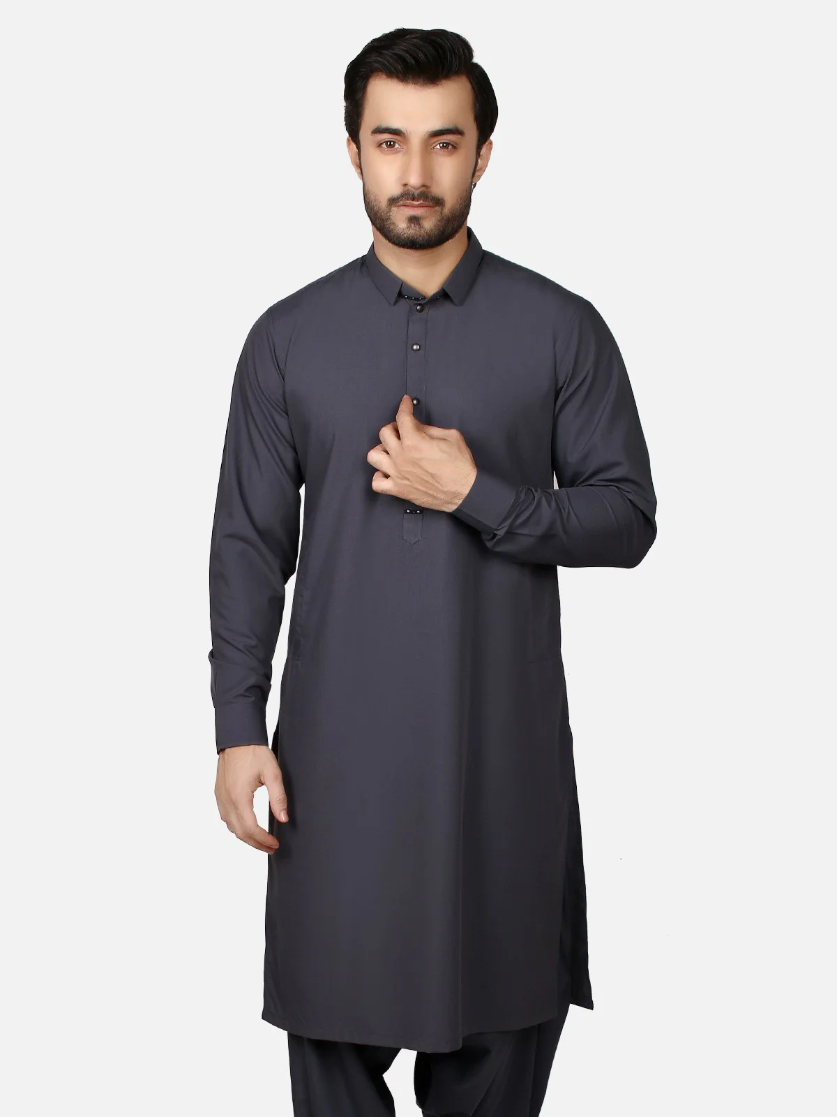 Men's Mid Night Grey Shalwar Kameez - EMTKS19-006