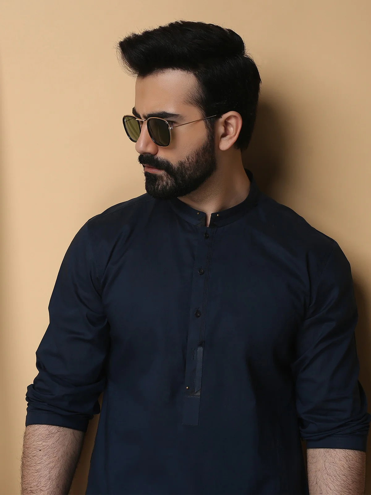 Men's New Navy Shalwar Kameez - EMTKS19-009 - Image 2