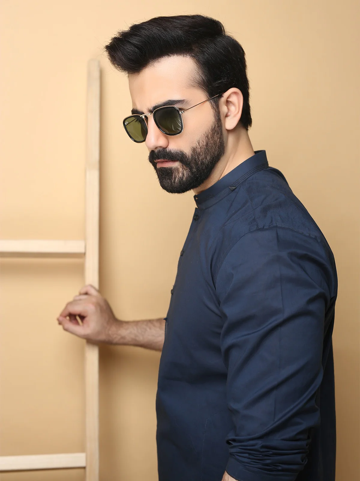 Men's New Navy Shalwar Kameez - EMTKS19-009 - Image 3