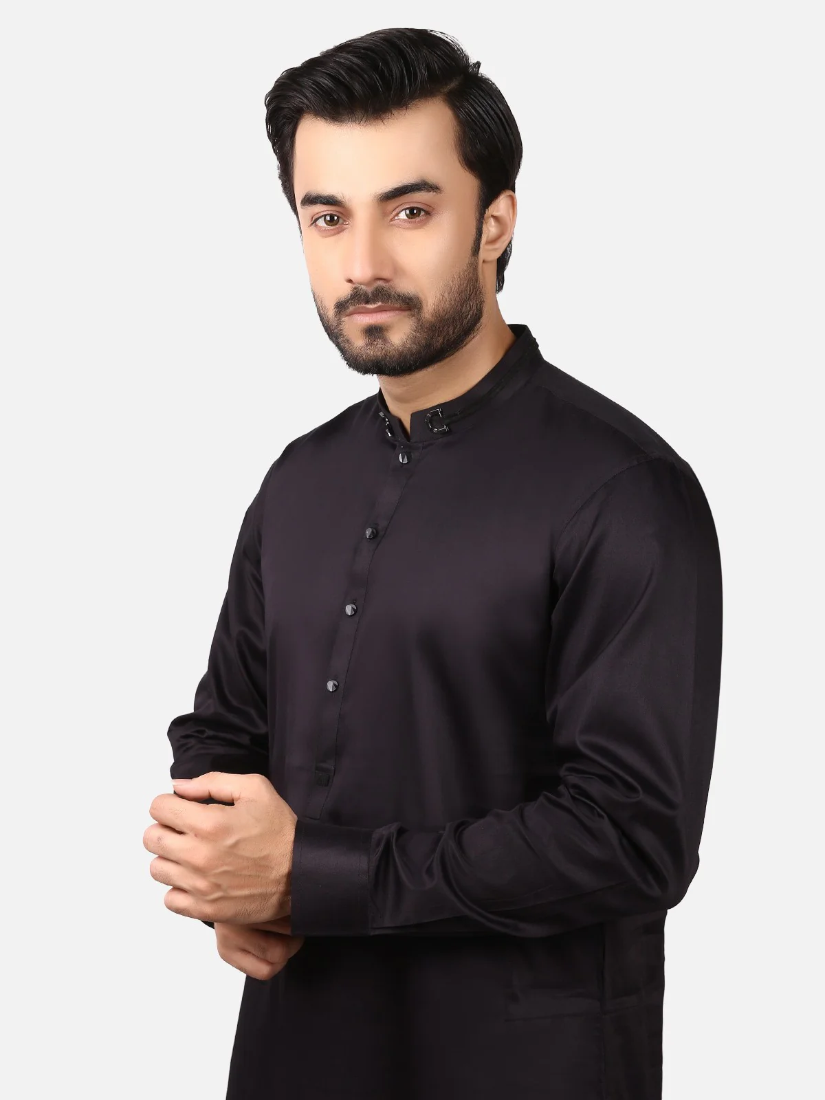 Men's Black Shalwar Kameez - EMTKS19-011 - Image 2
