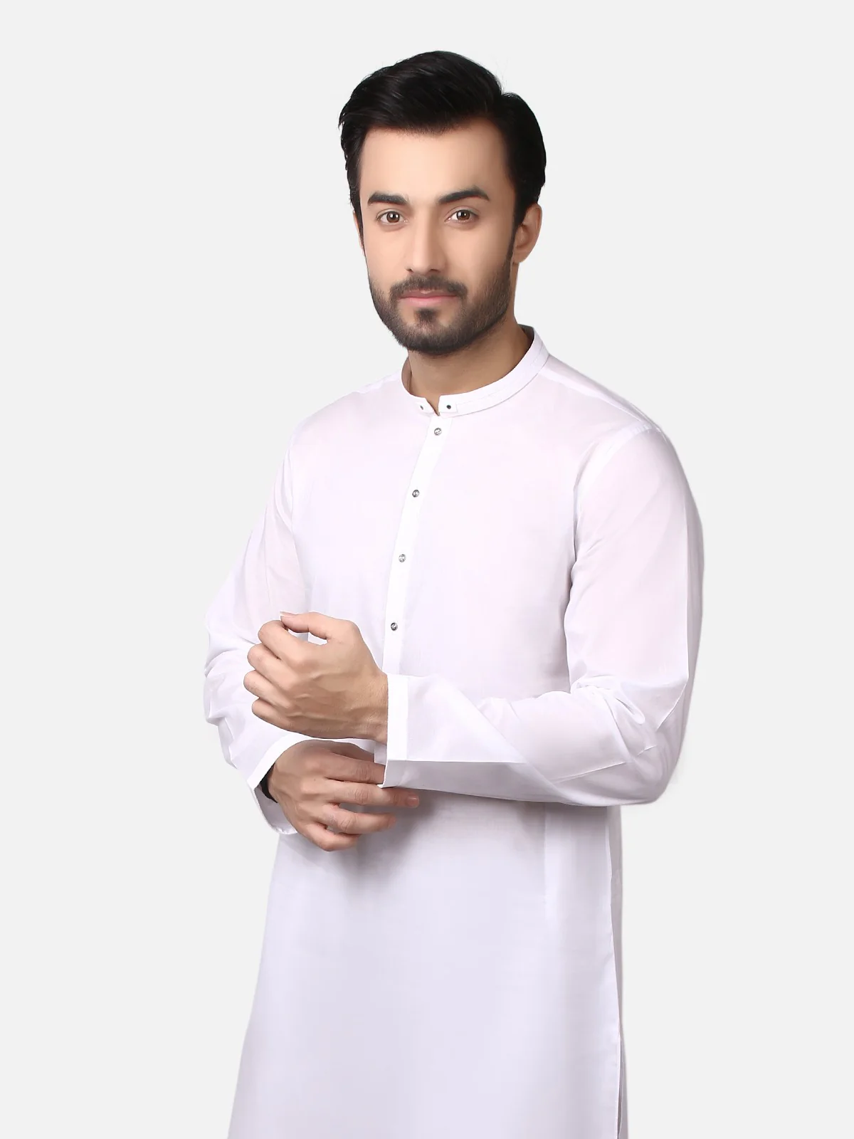 Men's White Shalwar Kameez - EMTKS19-015 - Image 2