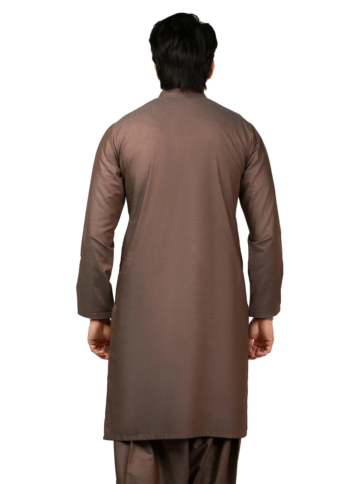 Men's Light Brown Shalwar Kameez - EMTKS19-016 - Image 3