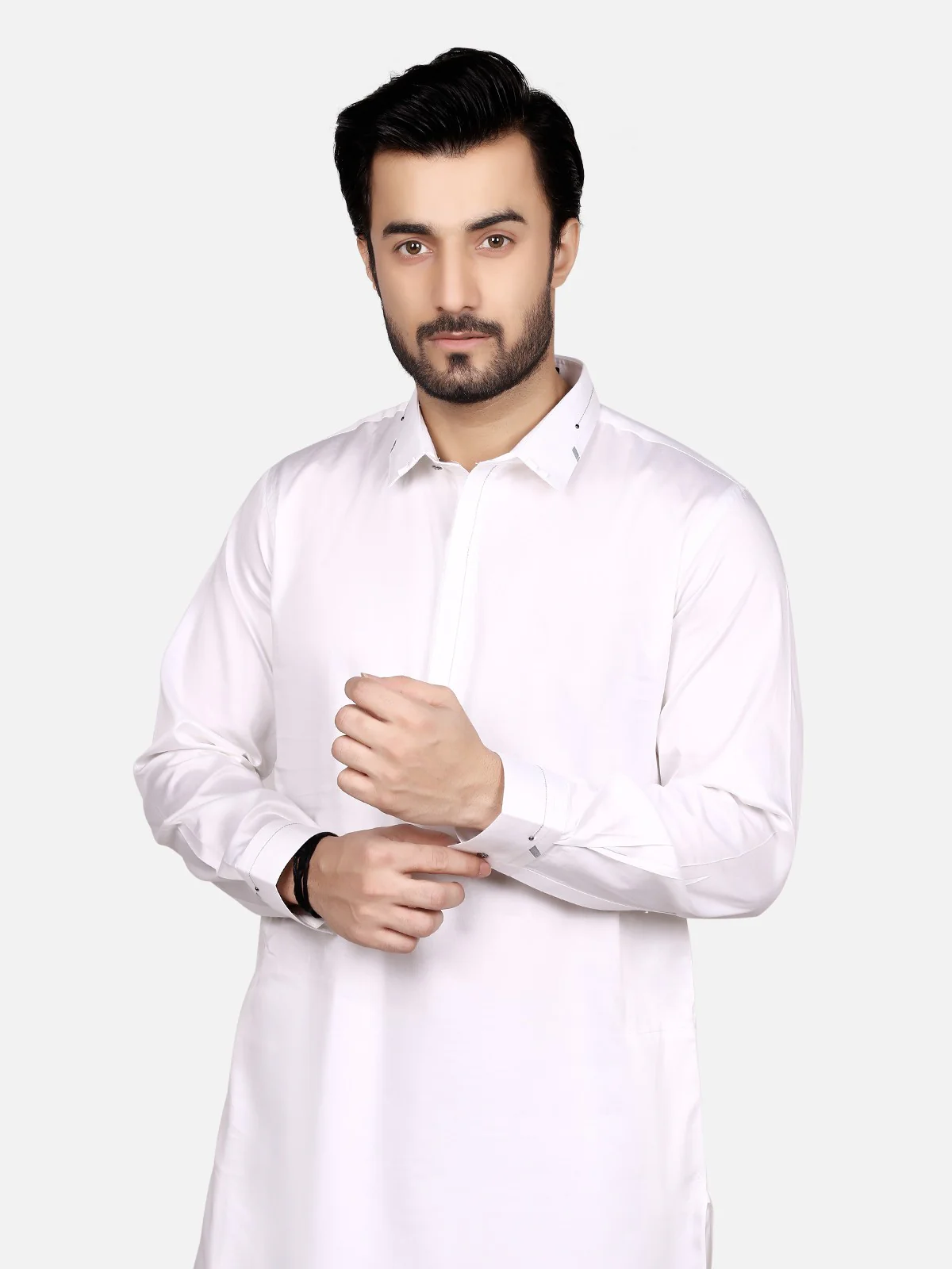 Men's Off White Shalwar Kameez - EMTKS19-018 - Image 2