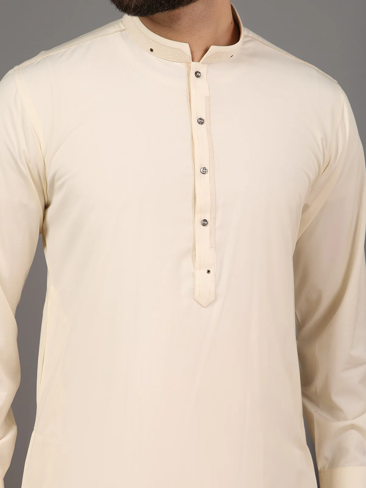 Men's Cream Shalwar Kameez - EMTKS19-021 - Image 5