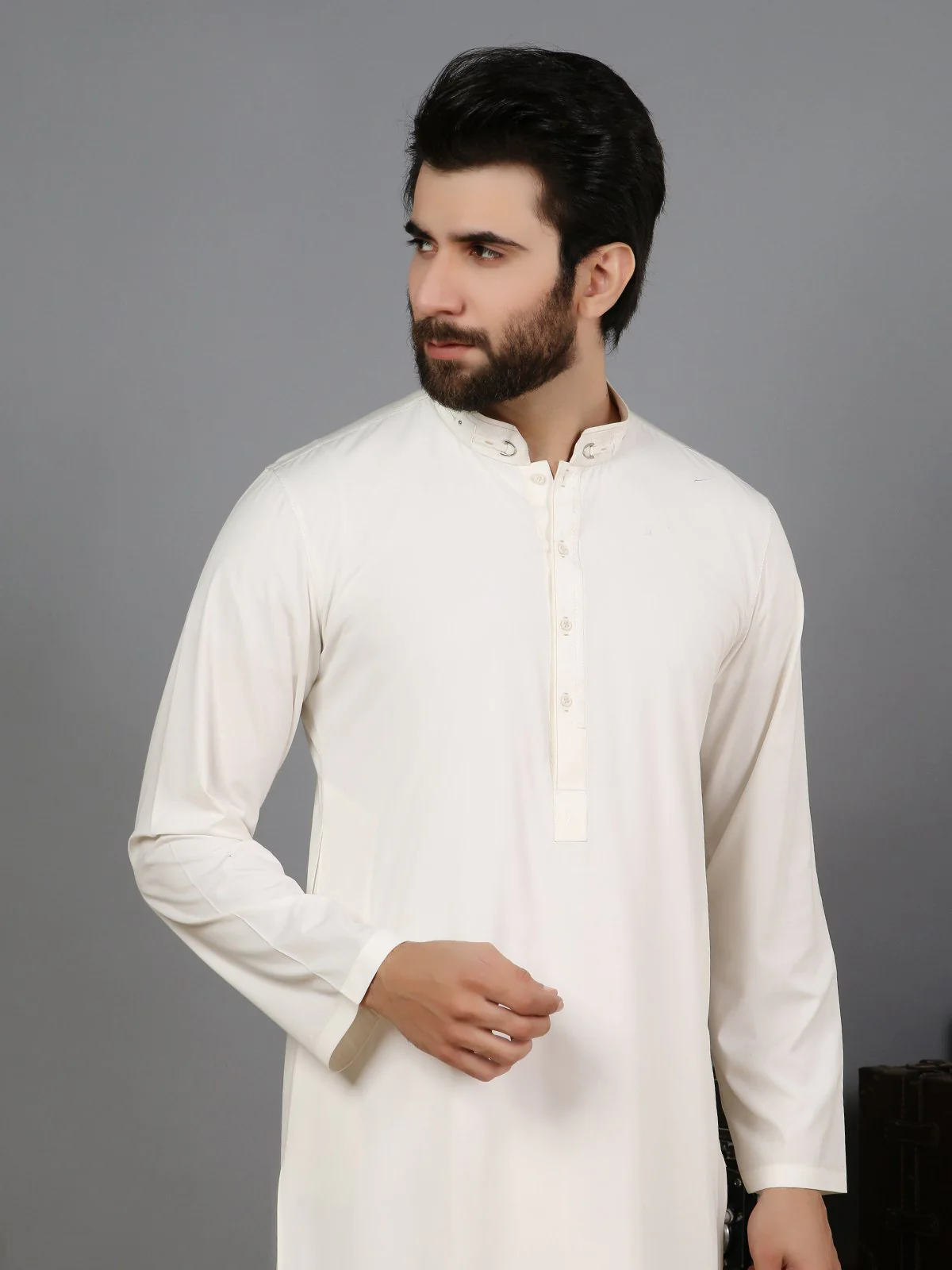 Men's Cream Shalwar Kameez - EMTKS19-022