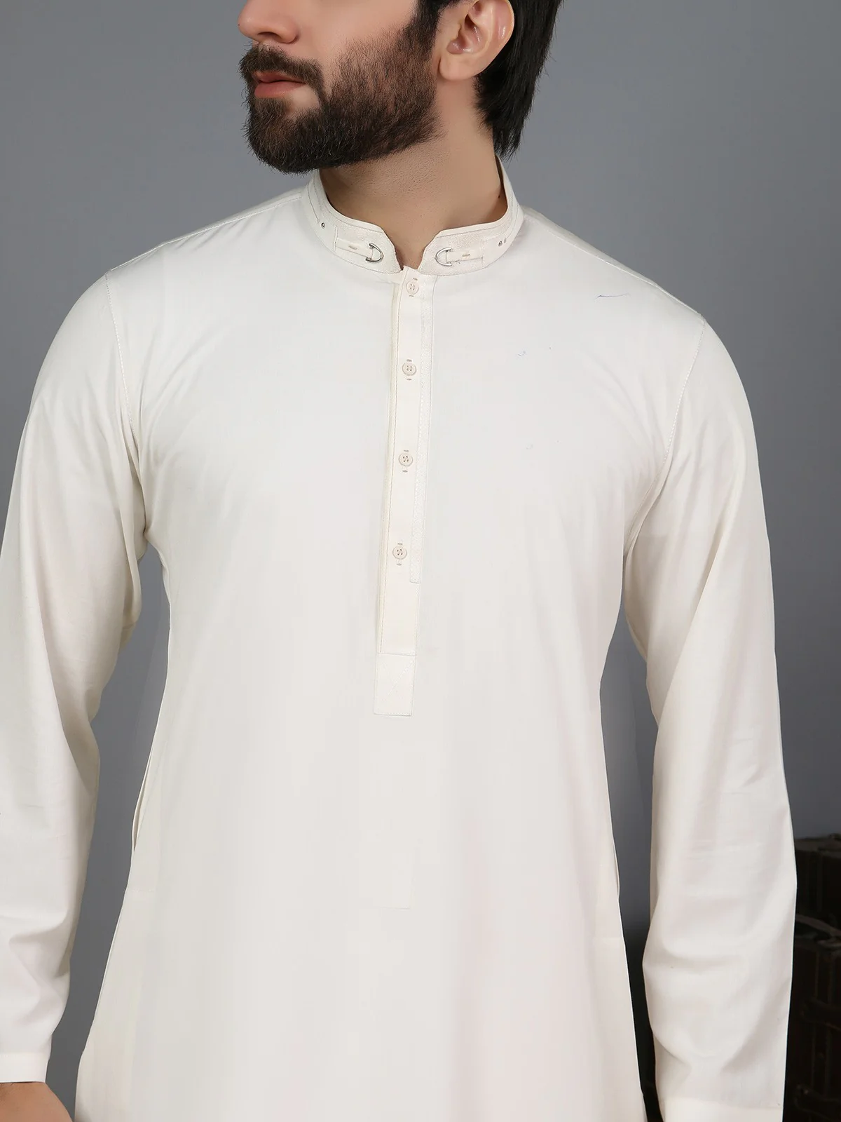 Men's Cream Shalwar Kameez - EMTKS19-022 - Image 2