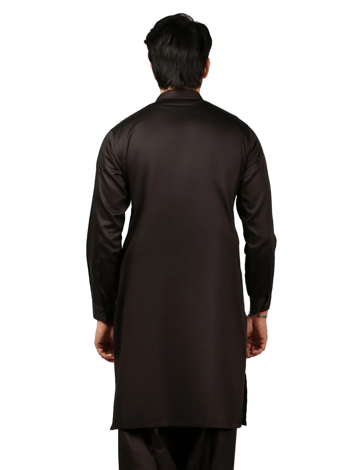 Men's Chocolate Brown Shalwar Kameez - EMTKS19-025 - Image 3