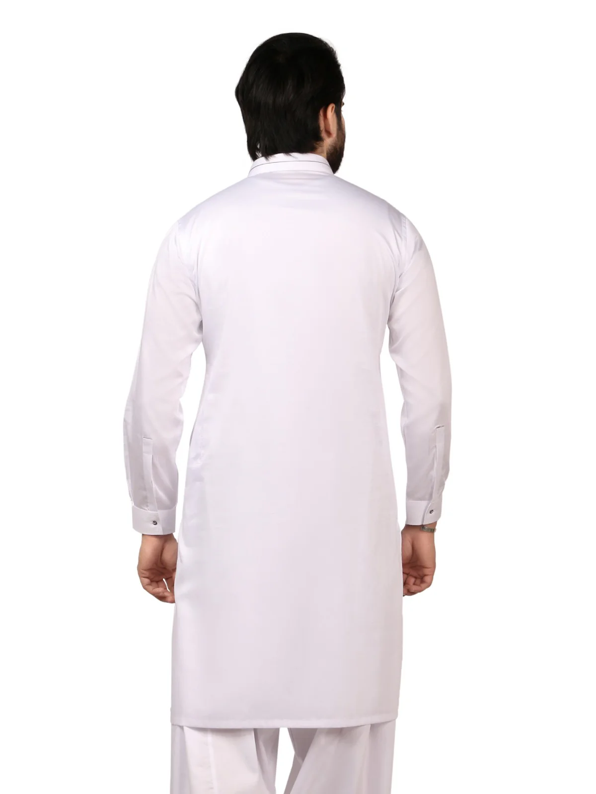 Men's White Shalwar Kameez - EMTKS19-026 - Image 3