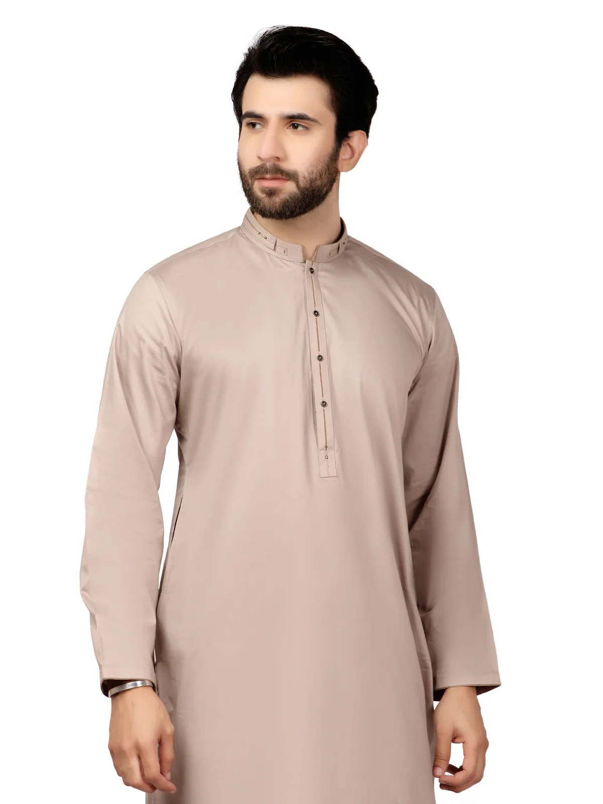 Men's Ash Grey Shalwar Kameez - EMTKS19-033 - Image 2