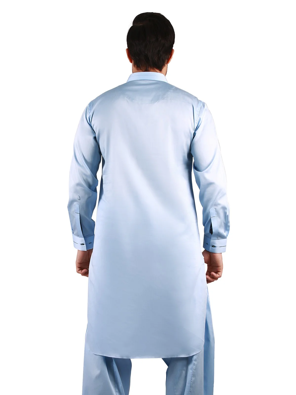 Men's Sky Blue Shalwar Kameez - EMTKS19-035 - Image 3