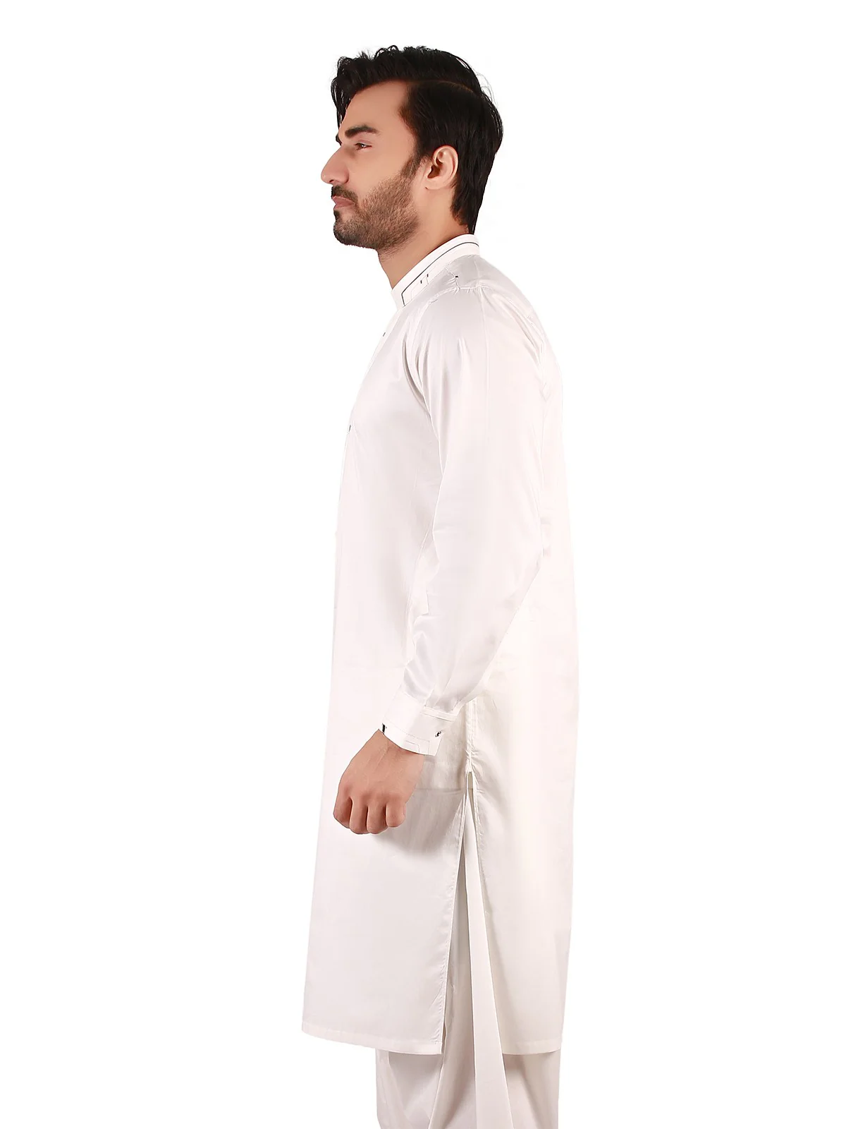 Men's Cream Shalwar Kameez - EMTKS19-037 - Image 2