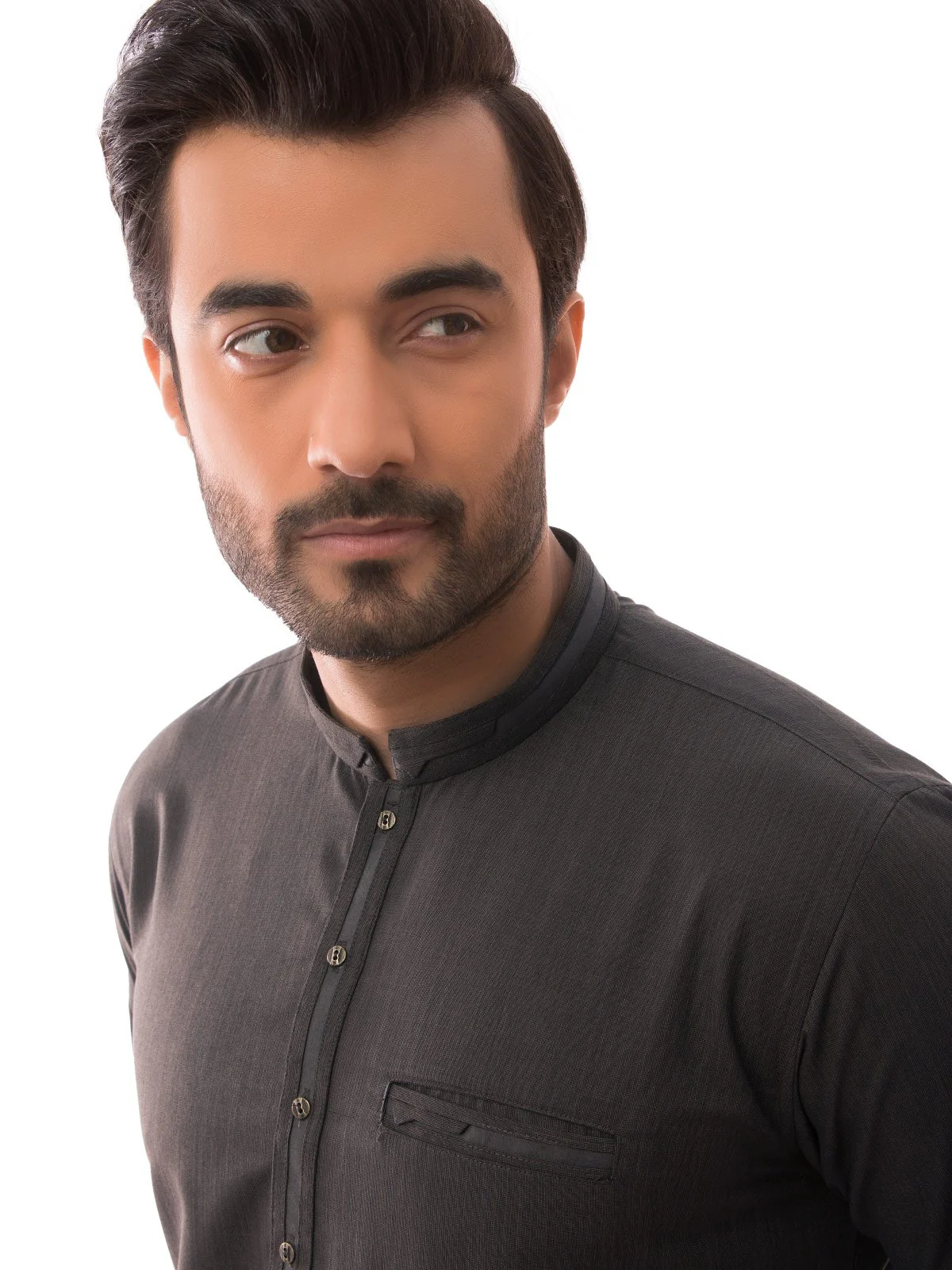 Men's Black Olive Shalwar Kameez - EMTKS19-040 - Image 2
