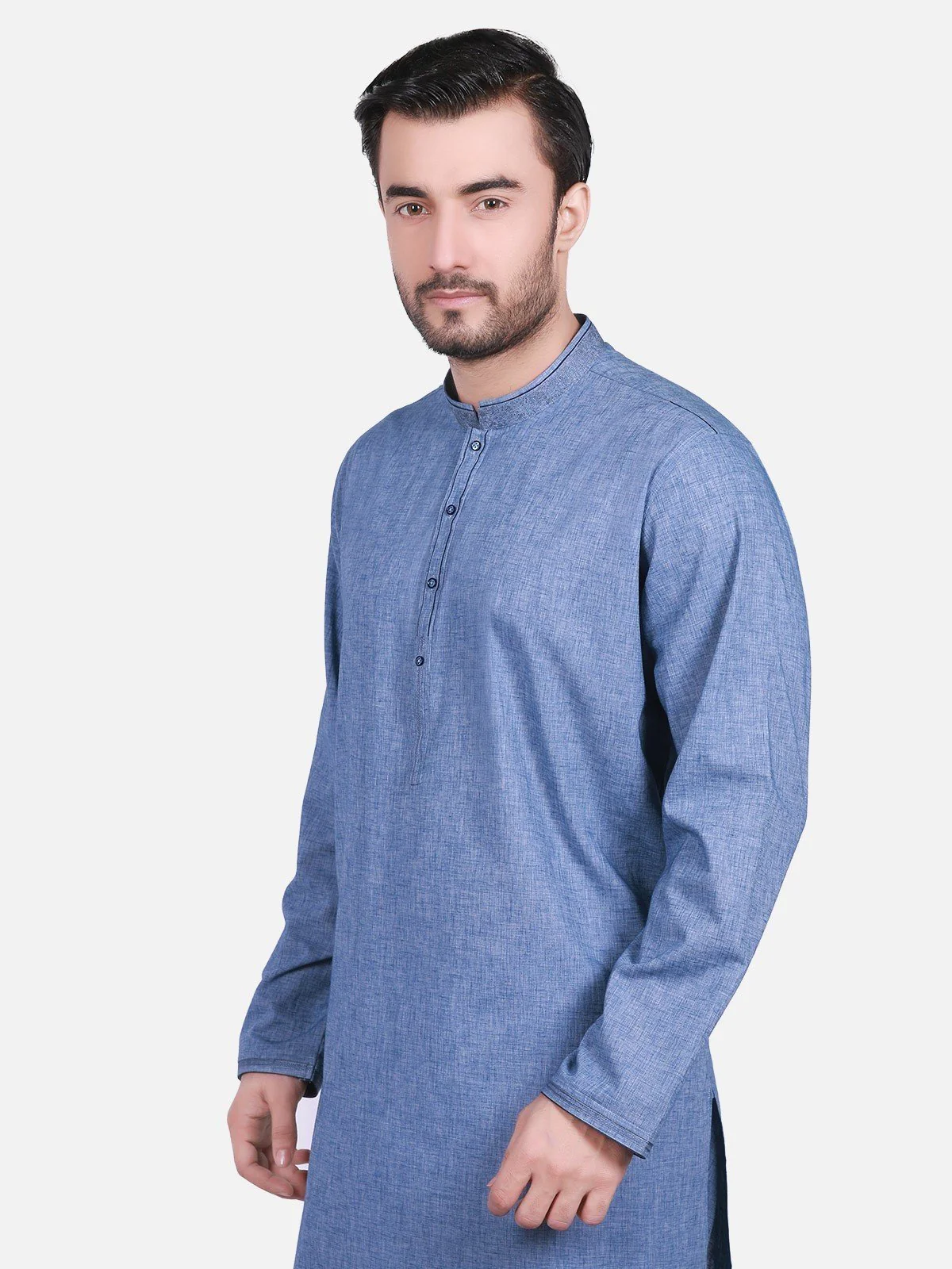 Men's Blue Shalwar Kameez - EMTKS19S-40694 - Image 2