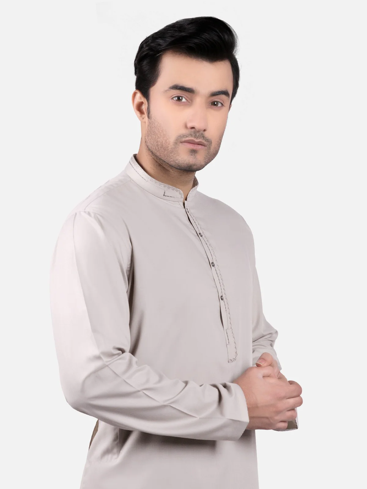 Men's Light Coffee Shalwar Kameez - EMTKS19S-40704 - Image 2
