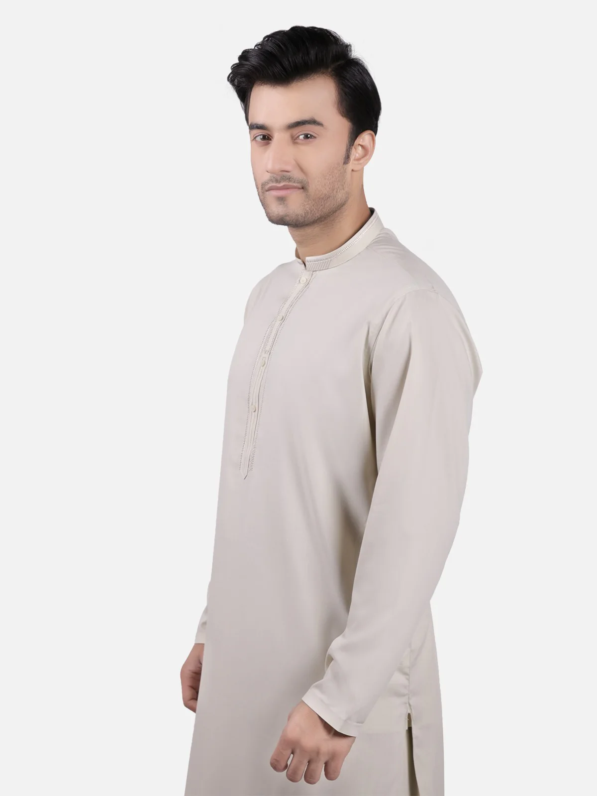 Men's Beige Shalwar Kameez - EMTKS19S-40709 - Image 2
