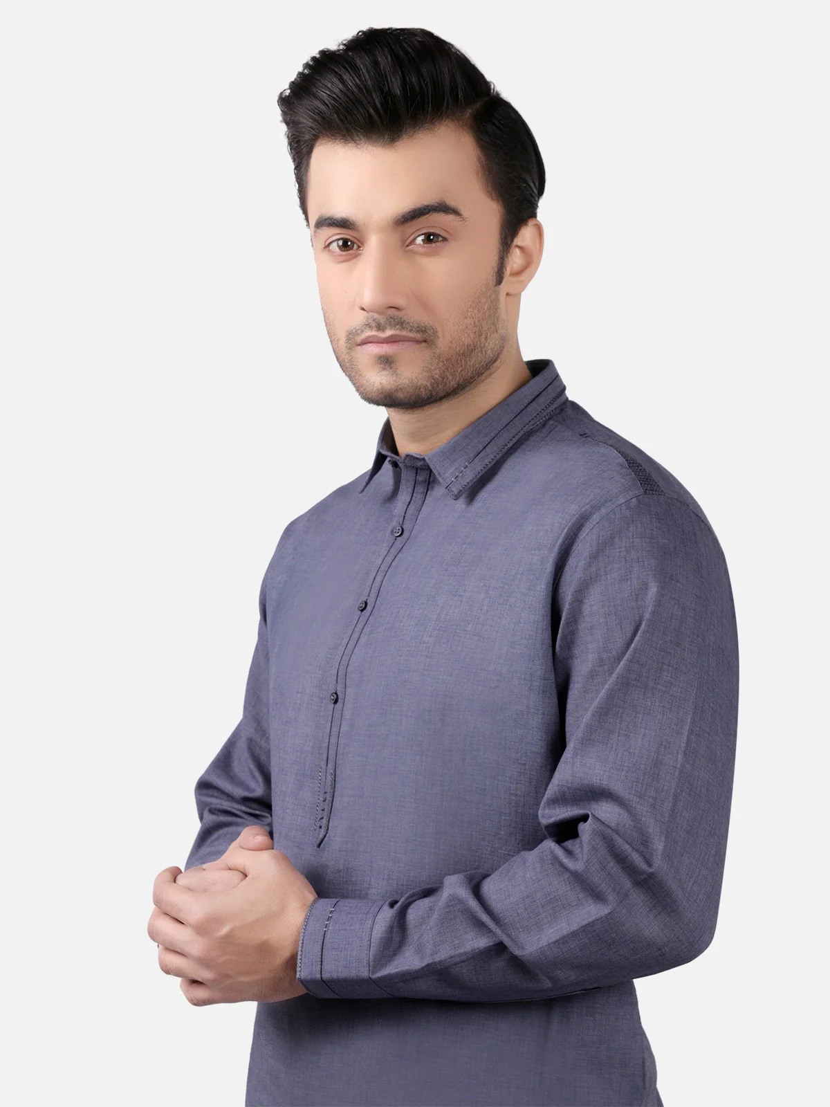 Men's Blue Shalwar Kameez - EMTKS19S-40714 - Image 2