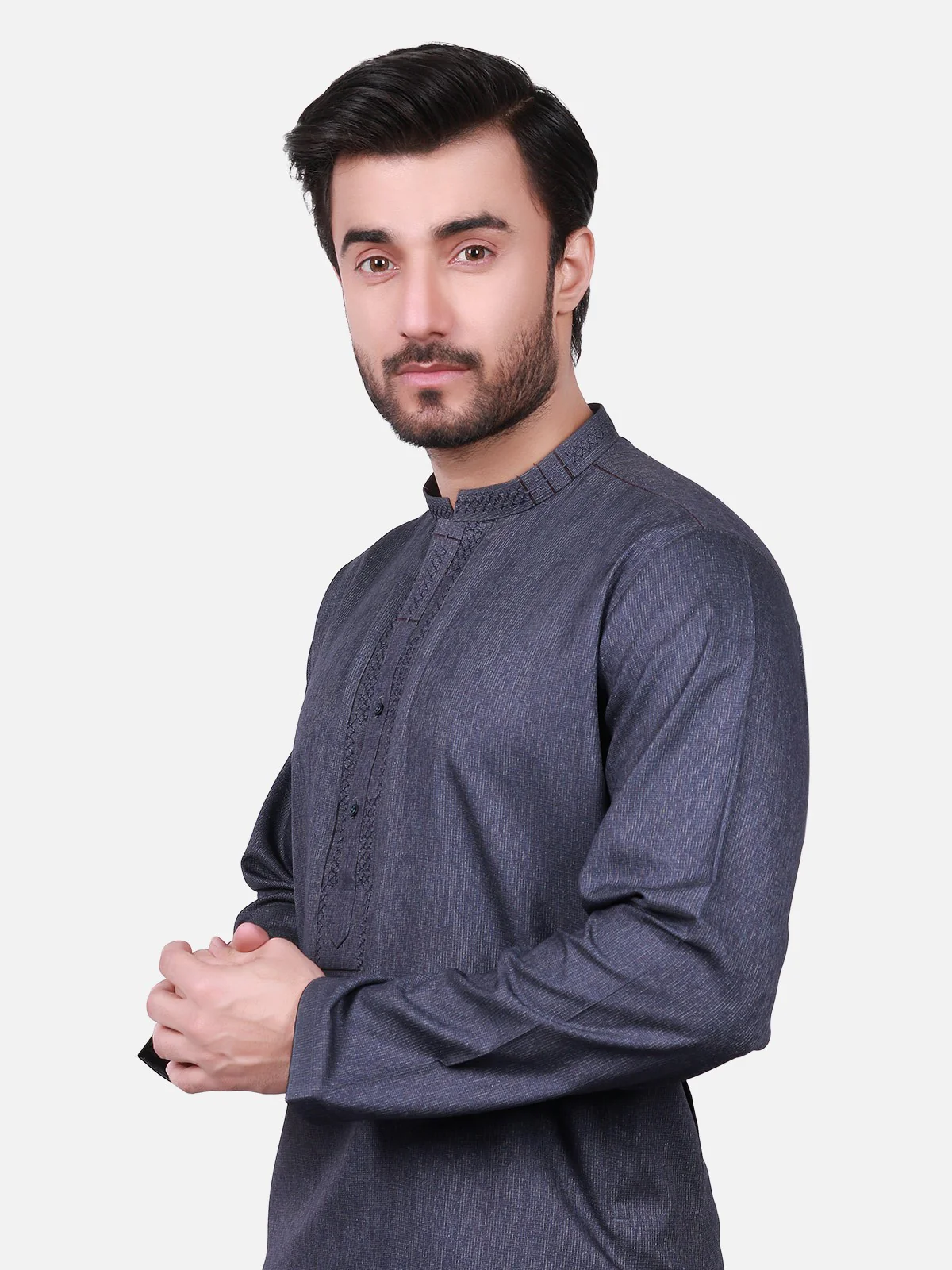Men's Blue Shalwar Kameez - EMTKS19S-40717 - Image 2