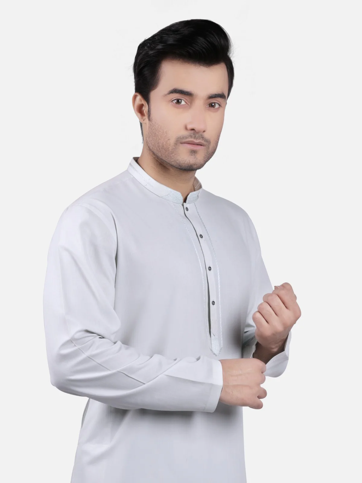 Men's Ice Green Shalwar Kameez - EMTKS19S-40723 - Image 2