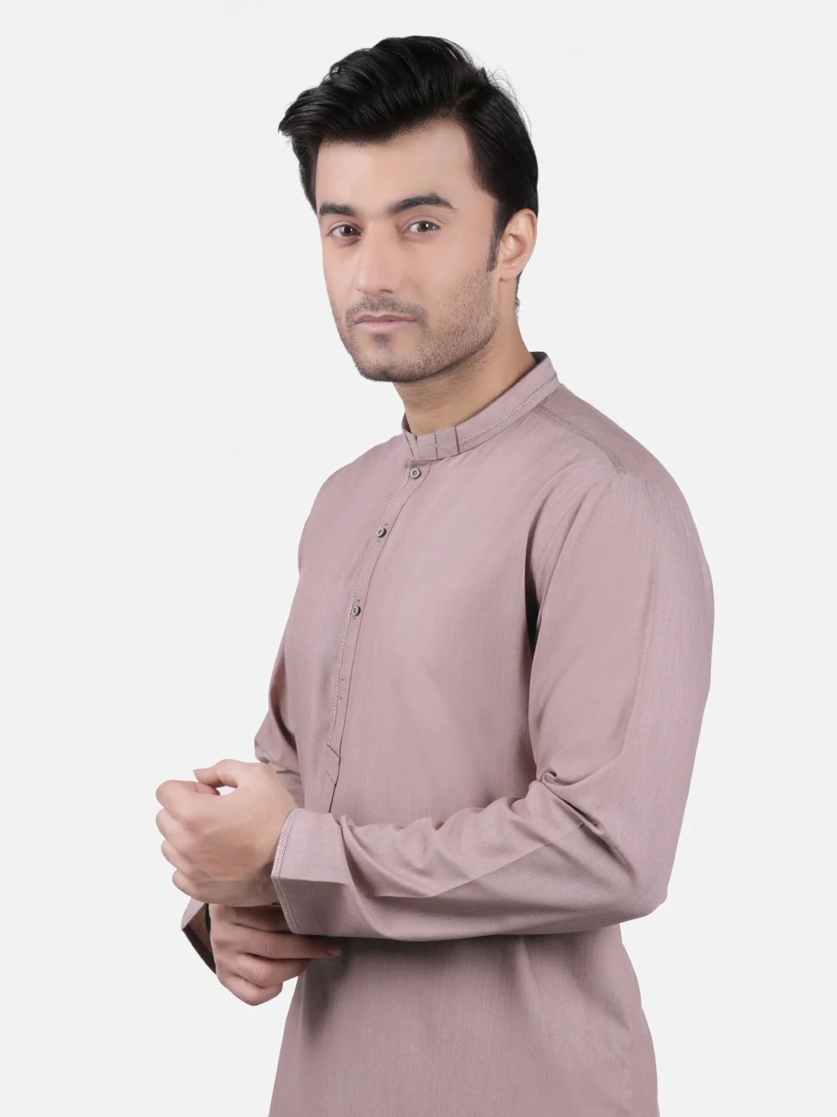 Men's Light Brown Shalwar Kameez - EMTKS19S-40726 - Image 2