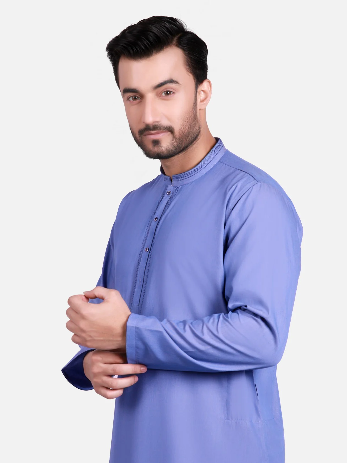Men's Blue Shalwar Kameez - EMTKS19S-40730 - Image 2