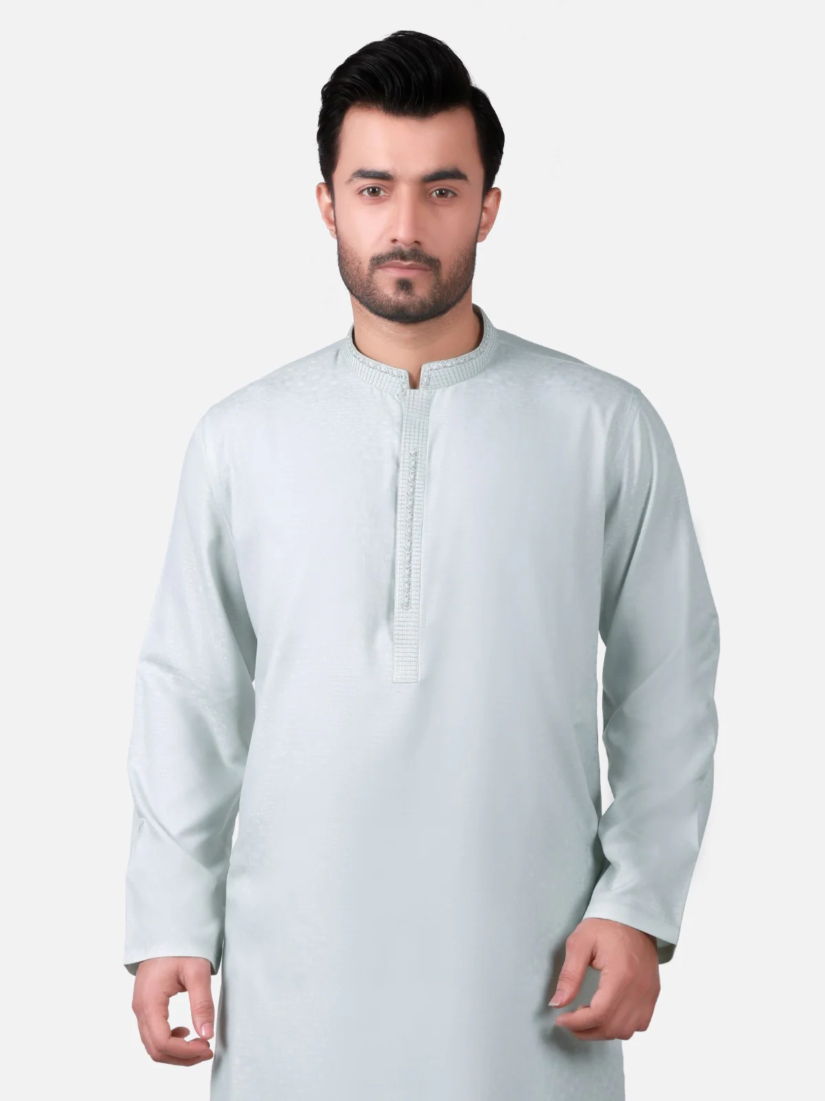 Men's Ice Green Shalwar Kameez - EMTKS19S-40733 - Image 2
