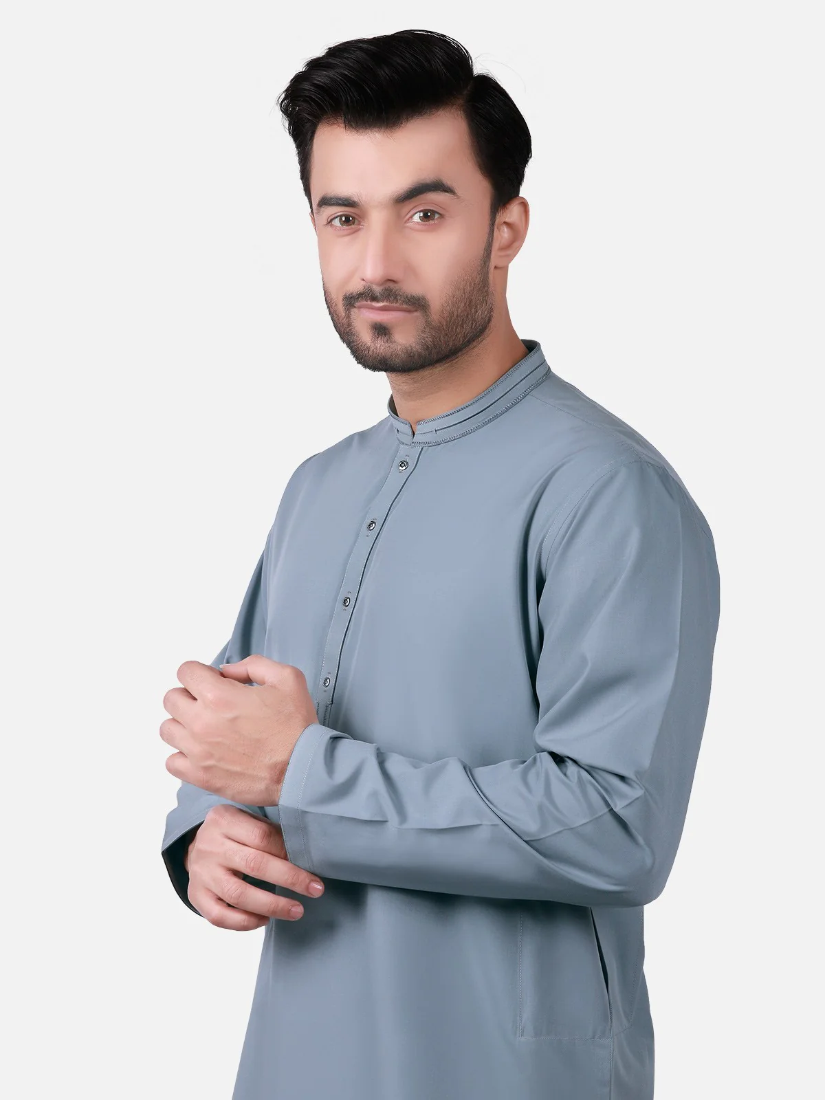 Men's Sea Green Shalwar Kameez - EMTKS19S-40737 - Image 2