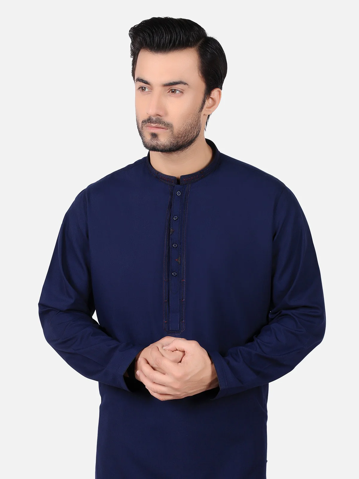Men's Navy Blue Shalwar Kameez - EMTKS19S-40740 - Image 2
