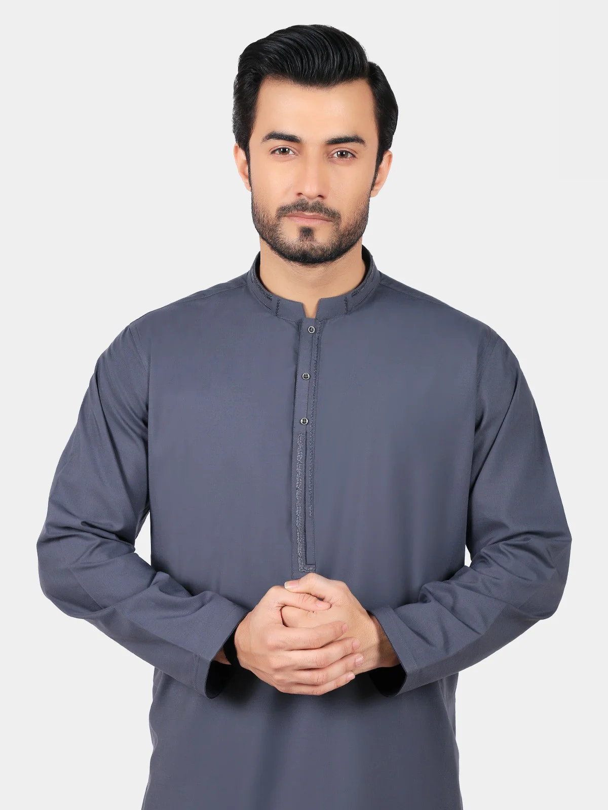 Men's Dark Teal Shalwar Kameez - EMTKS19S-40743 - Image 2
