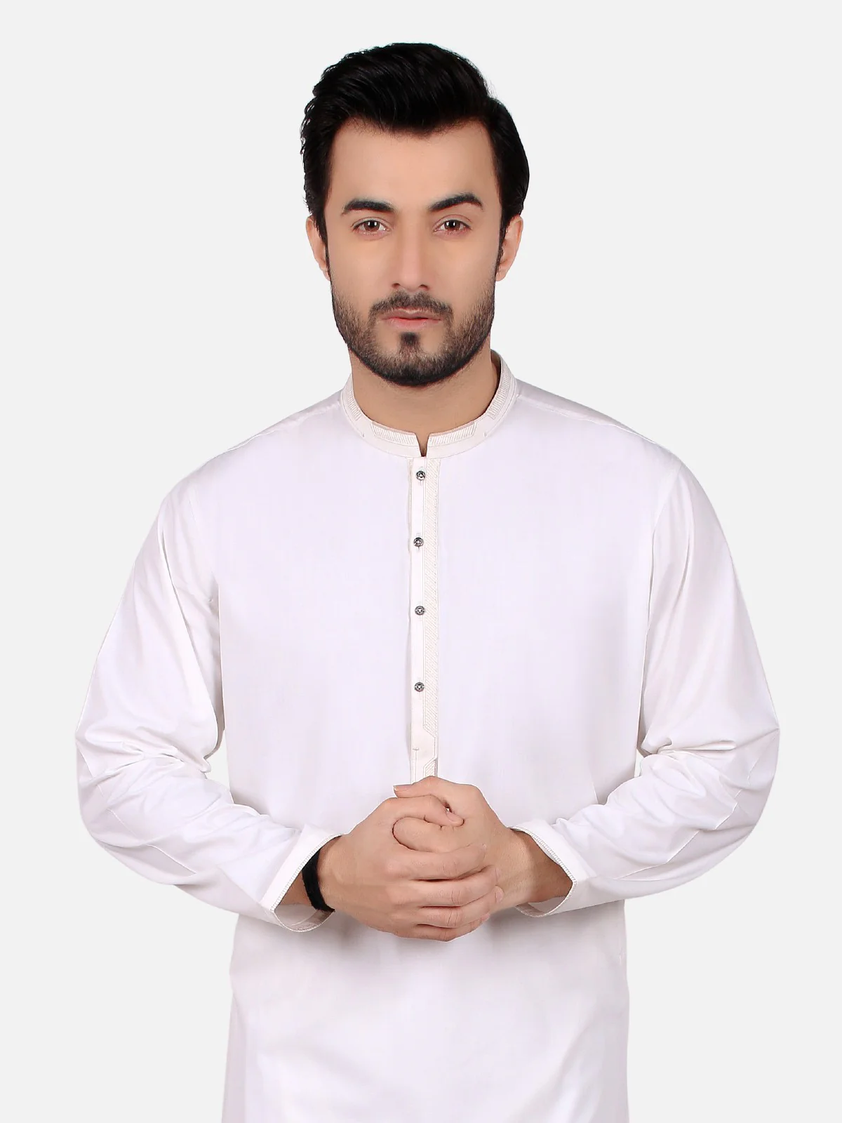 Men's Cream Shalwar Kameez - EMTKS19S-40760 - Image 2
