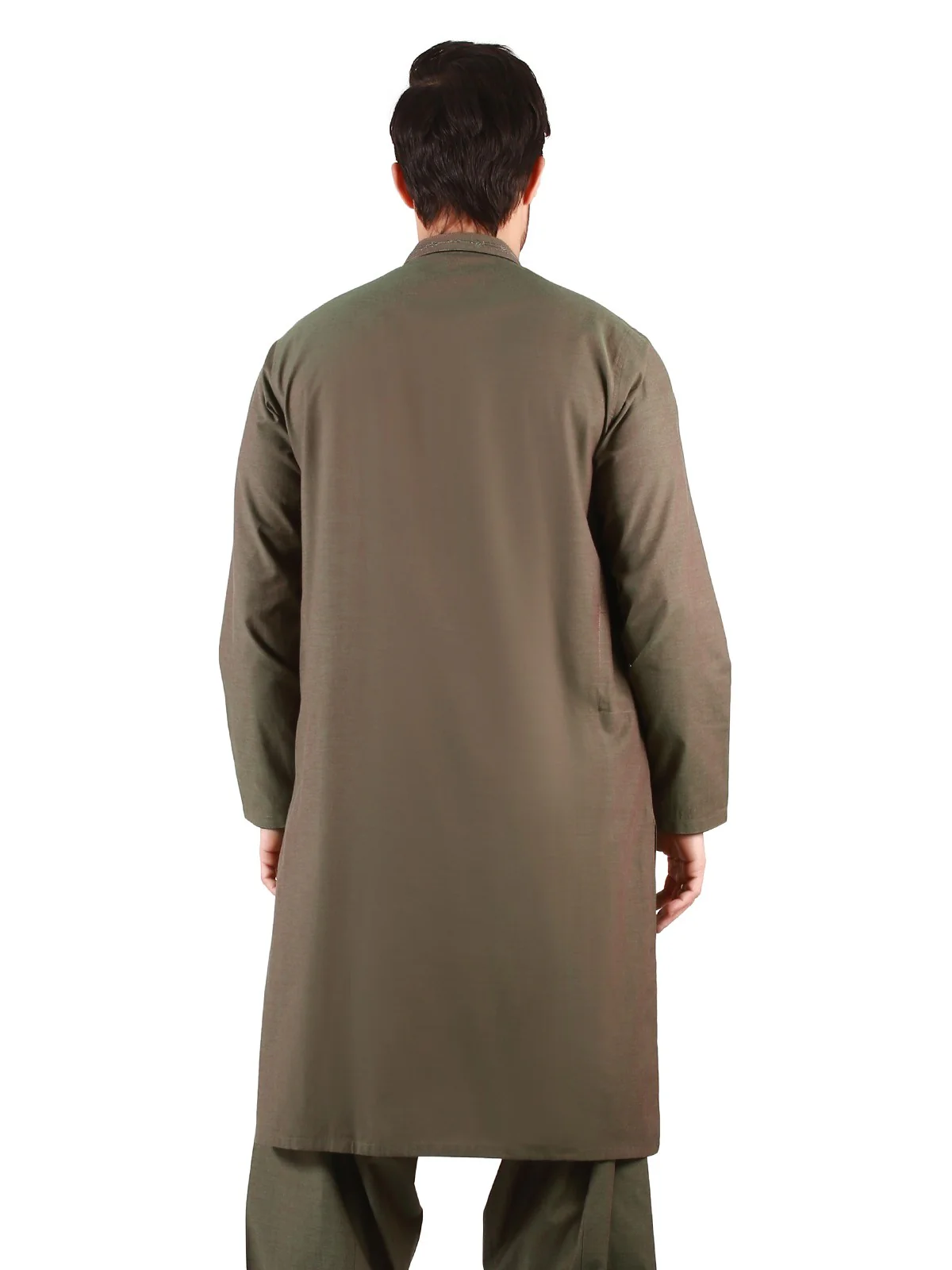 Men's Mehndi Shalwar Kameez - EMTKS19S-40771 - Image 3