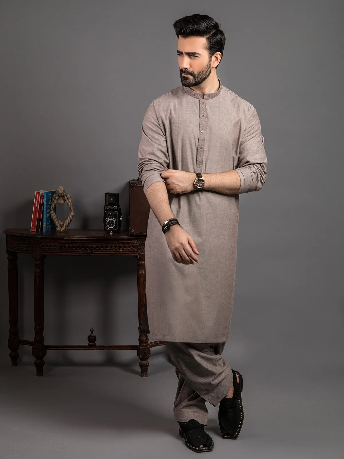 Men's Zinc Shalwar Kameez - EMTKS19S-40776 - Image 2