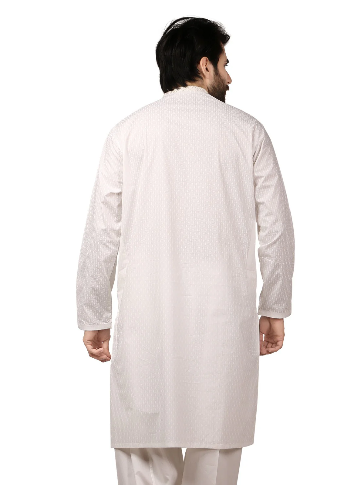 Men's Off White Shalwar Kameez - EMTKS19S-40784 - Image 3