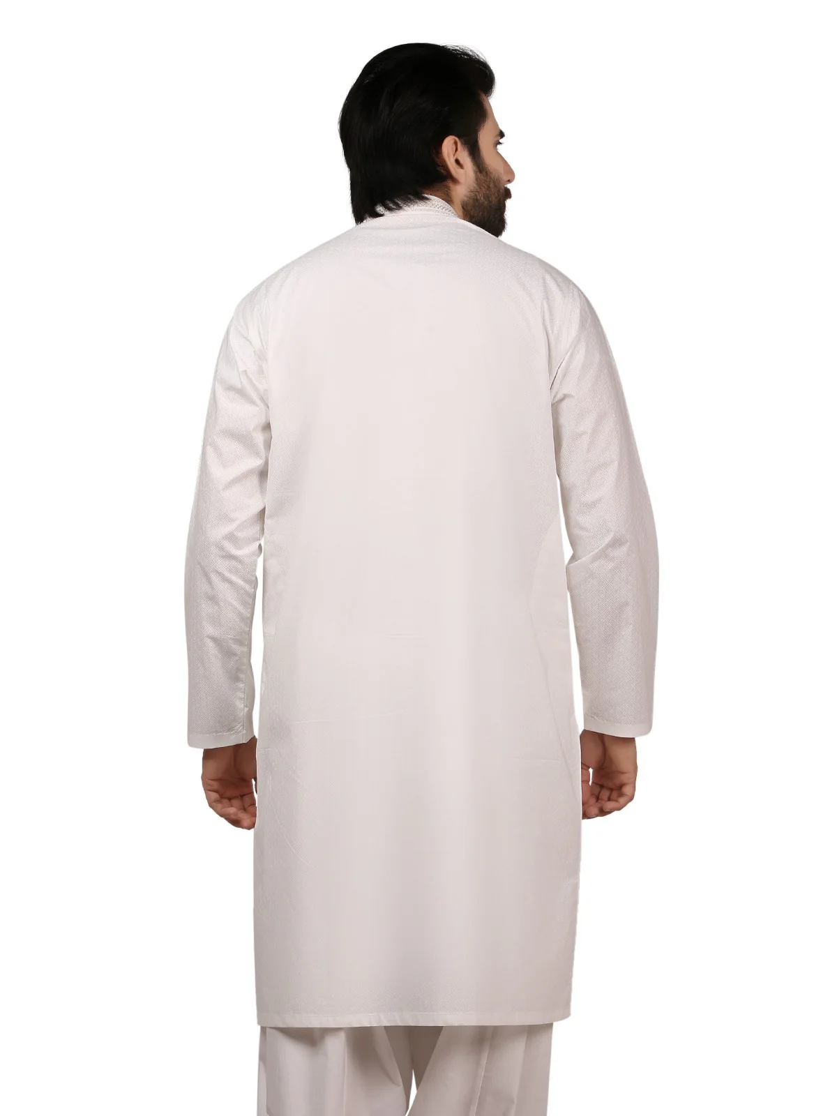 Men's Off White Shalwar Kameez - EMTKS19S-40786 - Image 3